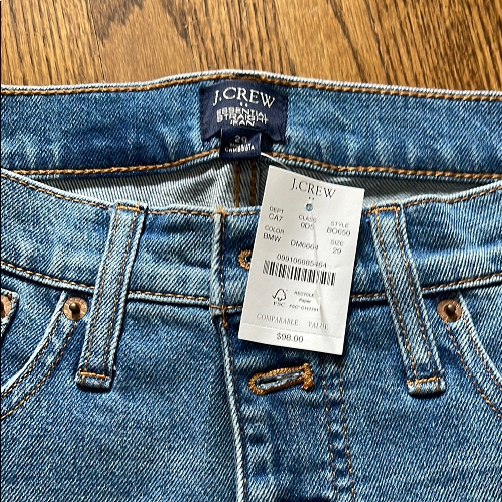 J.Crew women's essential straight Blue Denim Jeans